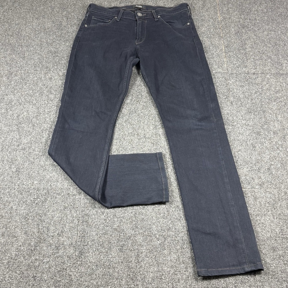 Paige Lennox Slim Jeans Men's 30x33 Dark Wash Blue Denim Stretch Preppy Normcore